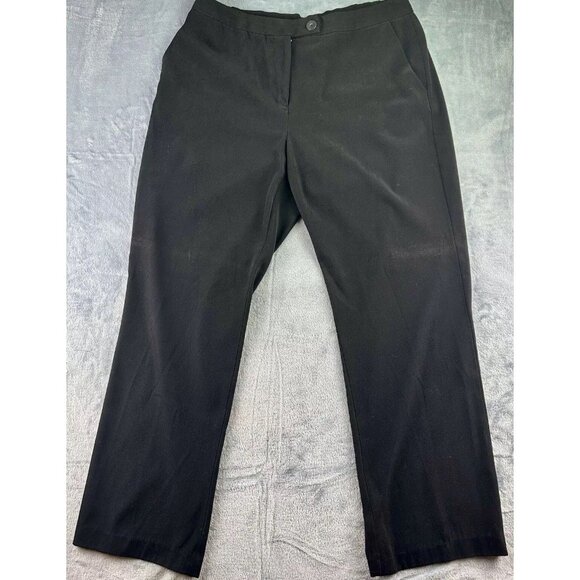 Coldwater Creek Bootcut Trouser Size 14 Black Flat Front, Side Pockets Tab Front - Picture 12 of 12